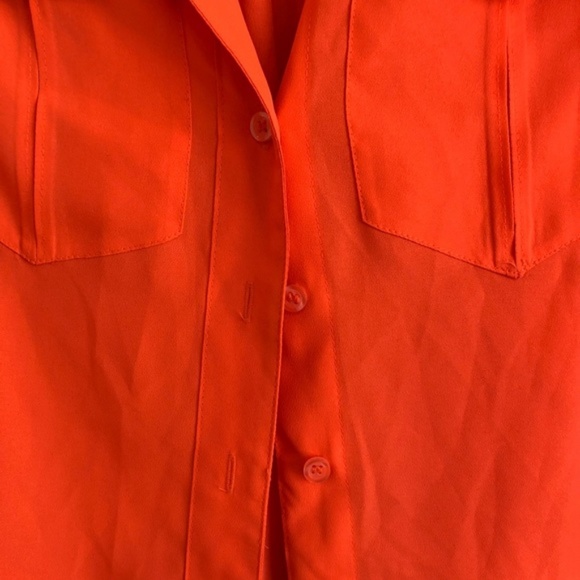 J. Crew Orange Draped Sleeveless Pocket Top Size 0 - Picture 3 of 5